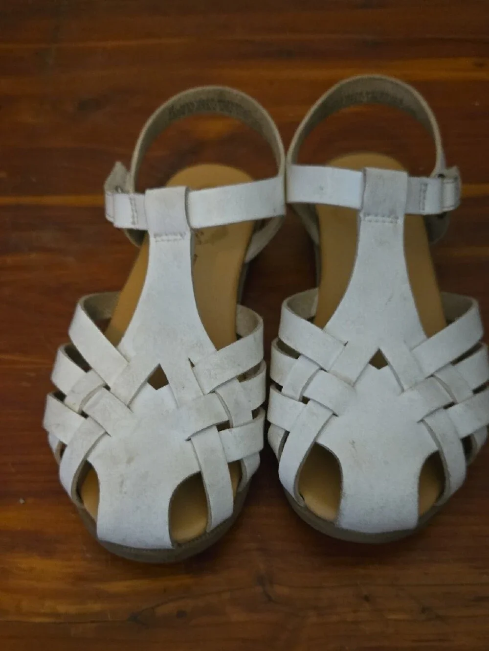 Cat & Jack White Girls' Strappy T-Back Sandals